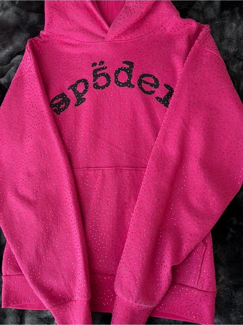 authentic sp5der pink vvs hoodie